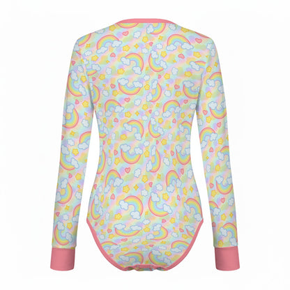 Pastel Rainbow Long Sleeve CuddleSuit