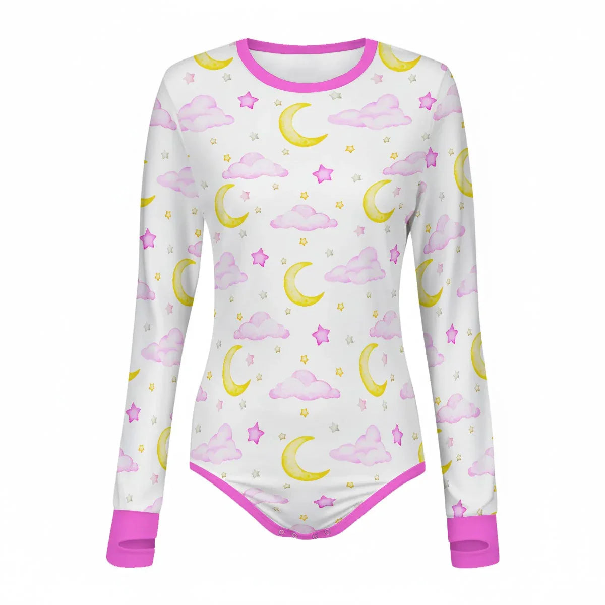 Sweet Moon & Cloud Long Sleeve CuddleSuit
