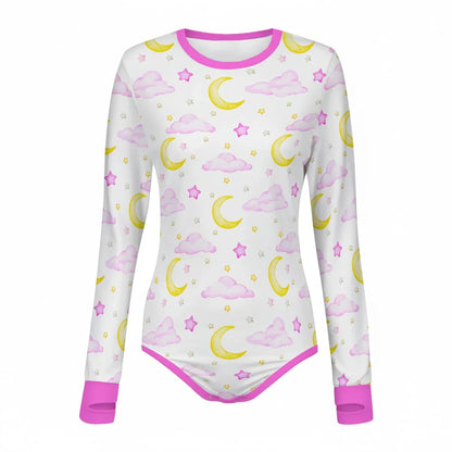Sweet Moon & Cloud Long Sleeve CuddleSuit