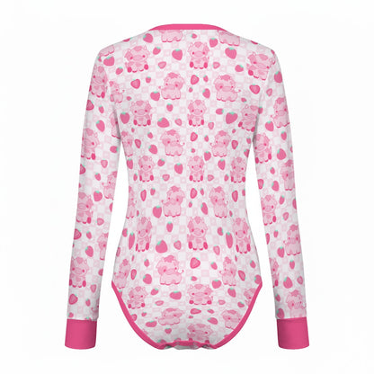 Berry Moo Long Sleeve CuddleSuit