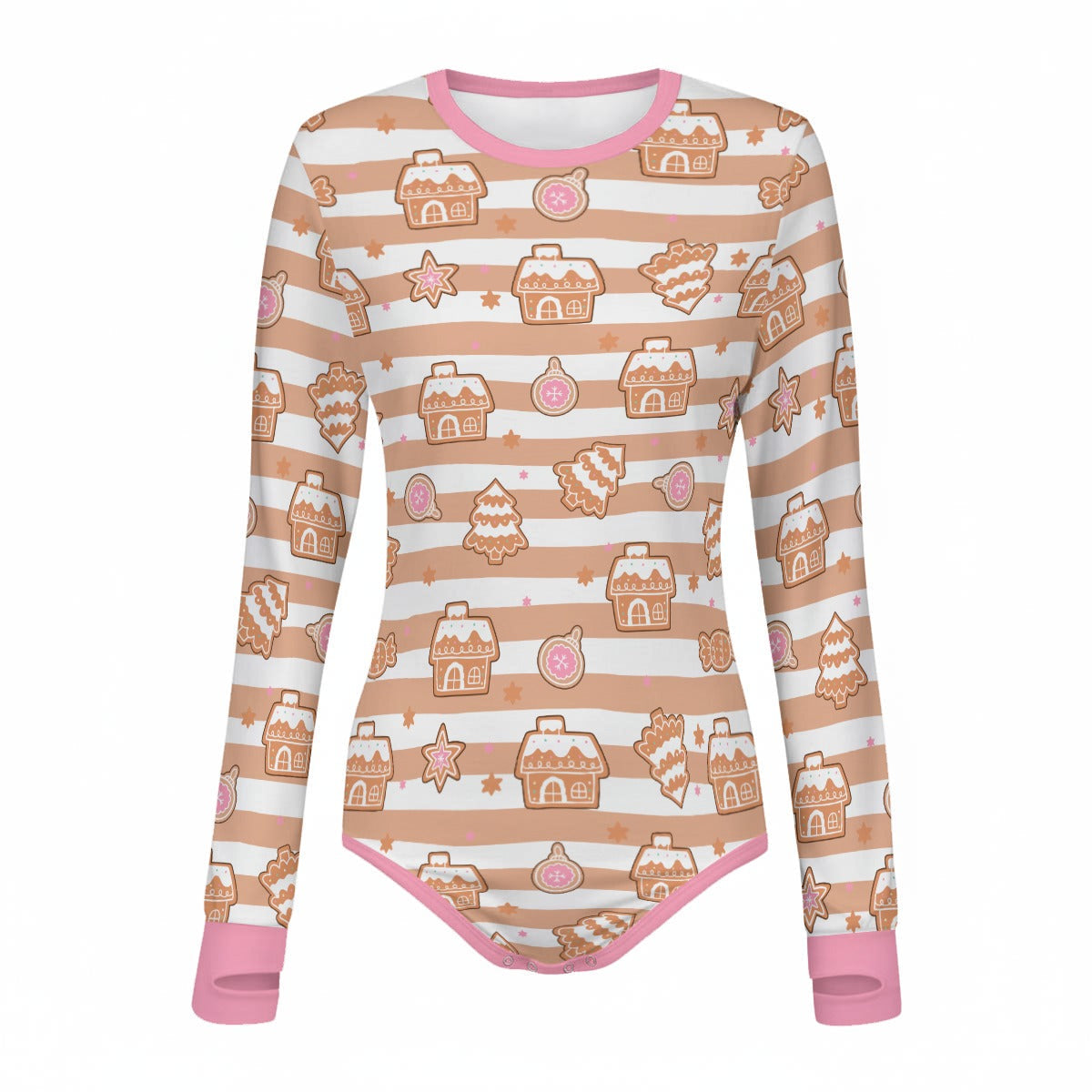 Gingerbread Cutie Long Sleeve CuddleSuit