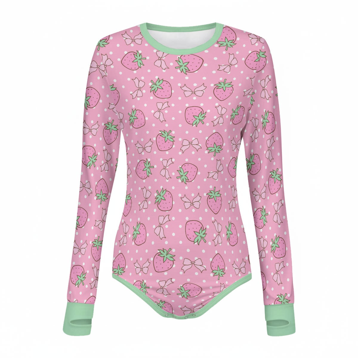 Strawberry Sweetheart Long Sleeve CuddleSuit