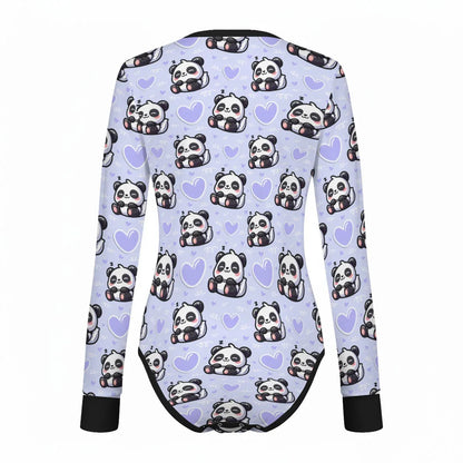 Sleepy Panda Long Sleeve CuddleSuit