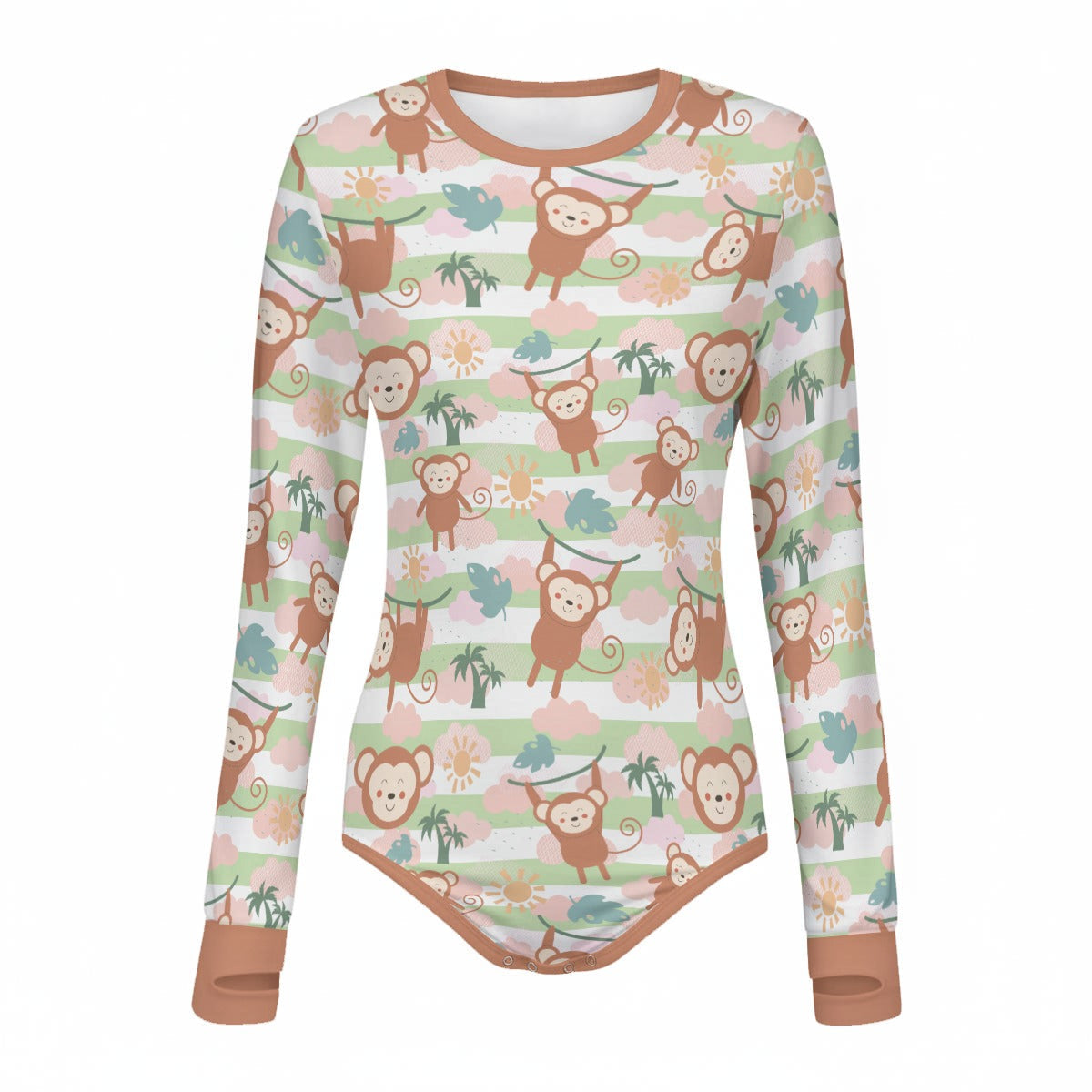 Monkey Mischief Long Sleeve CuddleSuit
