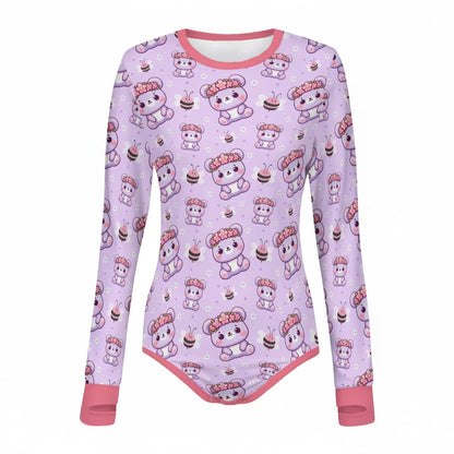 Honeybee Bear Garden Long Sleeve CuddleSuit
