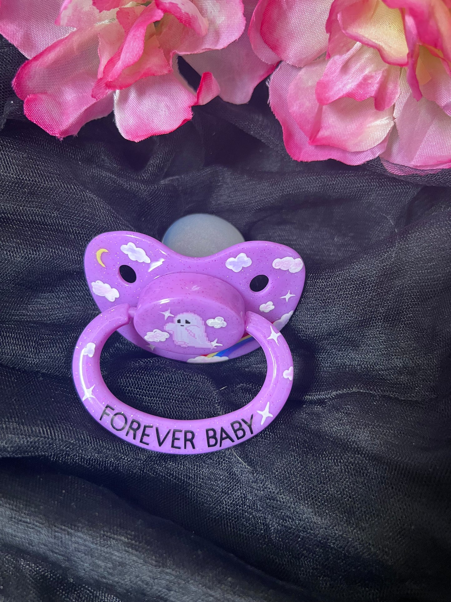 Hand Painted Adult Pacifier - Ghost Forever Baby