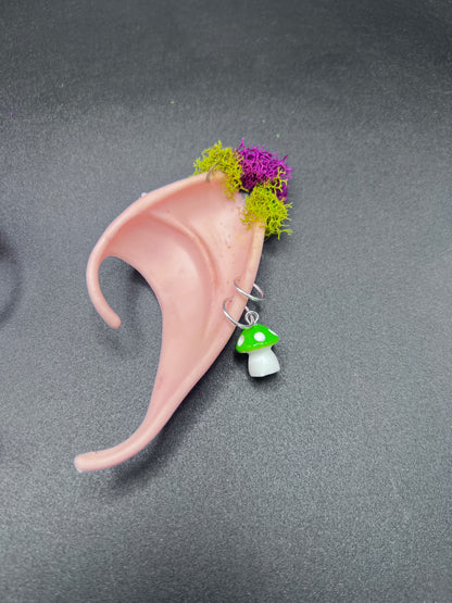 Moss Fantasy Fairy Elf Ears with Mushroom Piercings