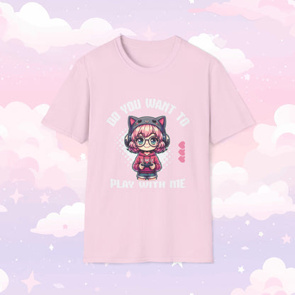 Anime Gamer Girl T-Shirt, Play with Me Shirt