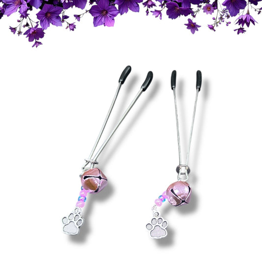 Stainless Steel Metal Dangling Paws Nipple Clamps