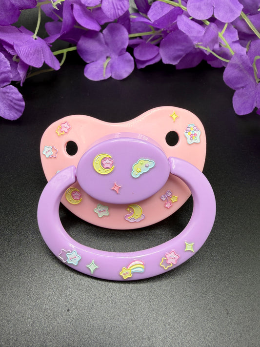 Glow In The Dark Adult Pacifier - Stars and Moon