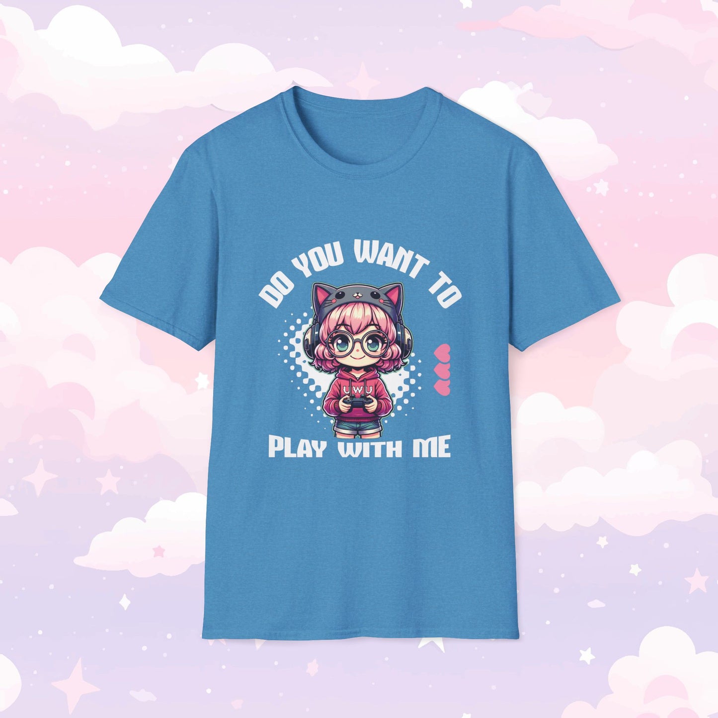 Anime Gamer Girl T-Shirt, Play with Me Shirt