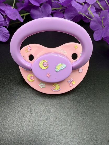 Glow In The Dark Adult Pacifier - Stars and Moon