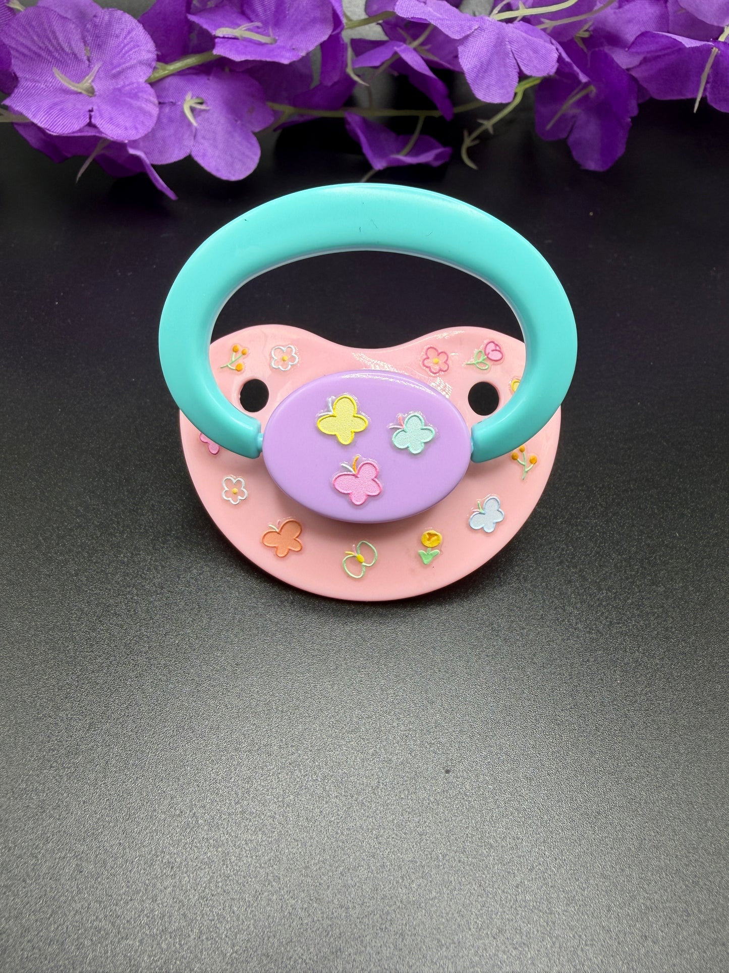 Glow In The Dark Adult Pacifier - Butterflies & Flowers