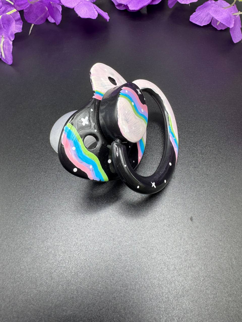 Hand Painted Adult Pacifier - Retro Galaxy