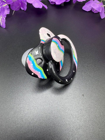 Hand Painted Adult Pacifier - Retro Galaxy