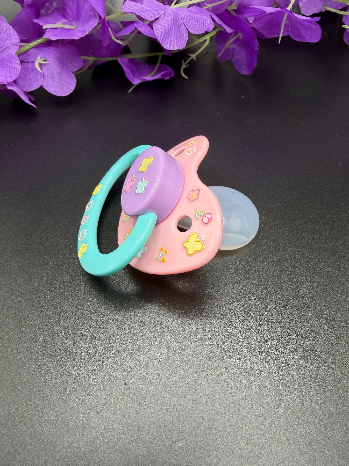 Glow In The Dark Adult Pacifier - Butterflies & Flowers
