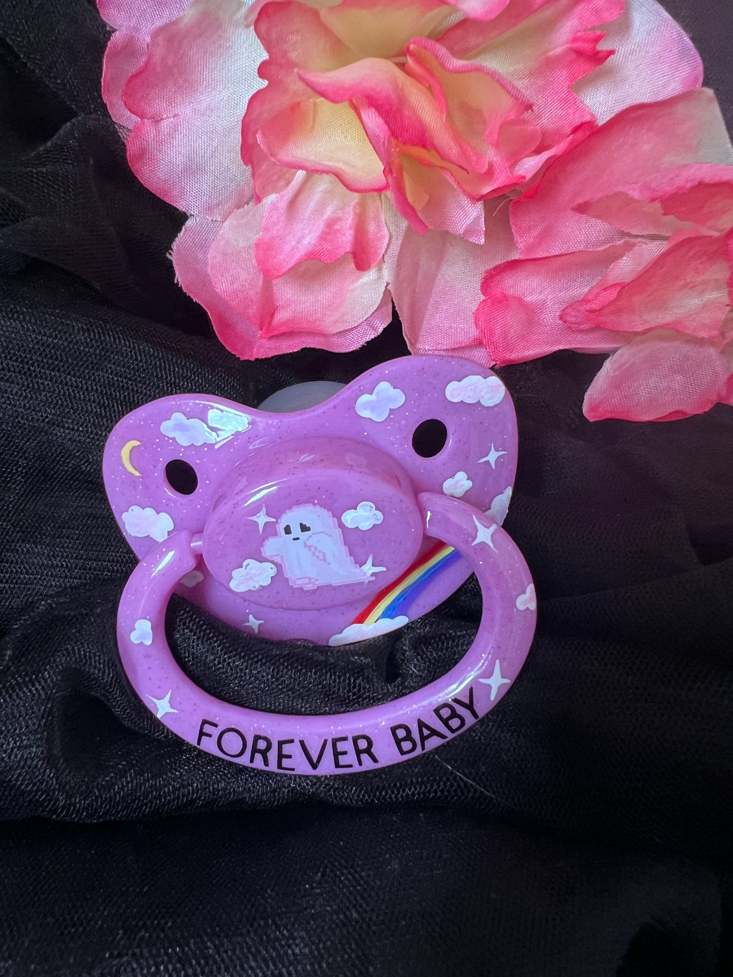 Hand Painted Adult Pacifier - Ghost Forever Baby