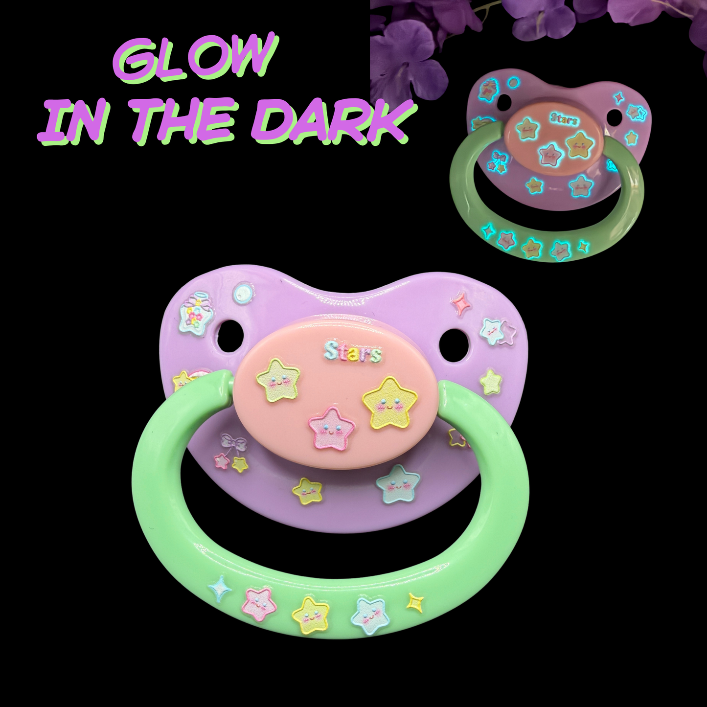 Glow In The Dark Adult Pacifier - Stars