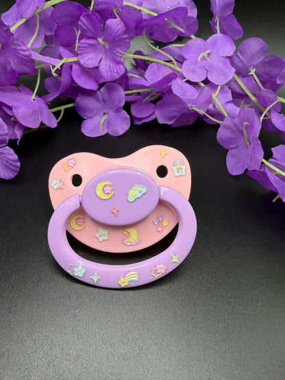 Glow In The Dark Adult Pacifier - Stars and Moon