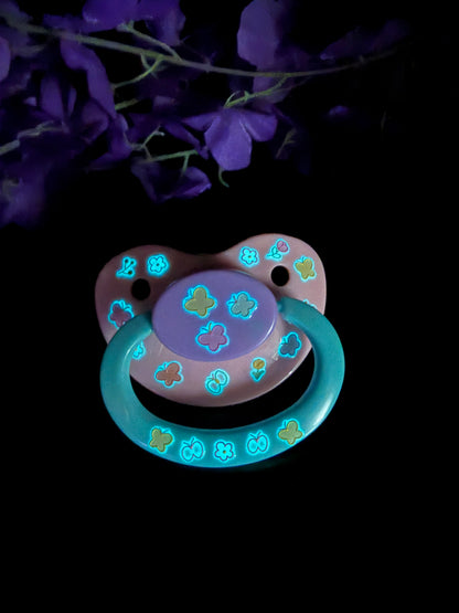 Glow In The Dark Adult Pacifier - Butterflies & Flowers