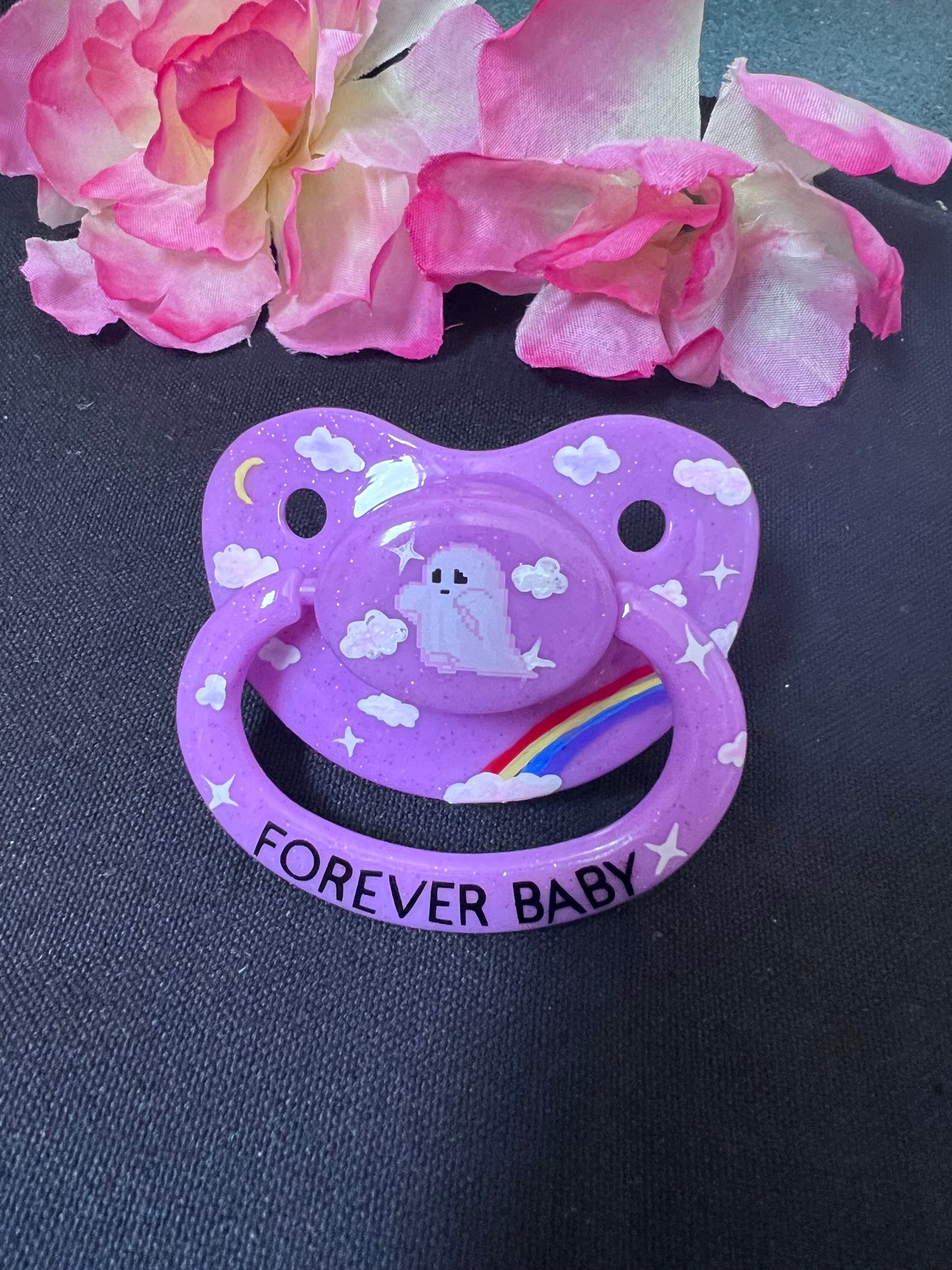 Hand Painted Adult Pacifier - Ghost Forever Baby