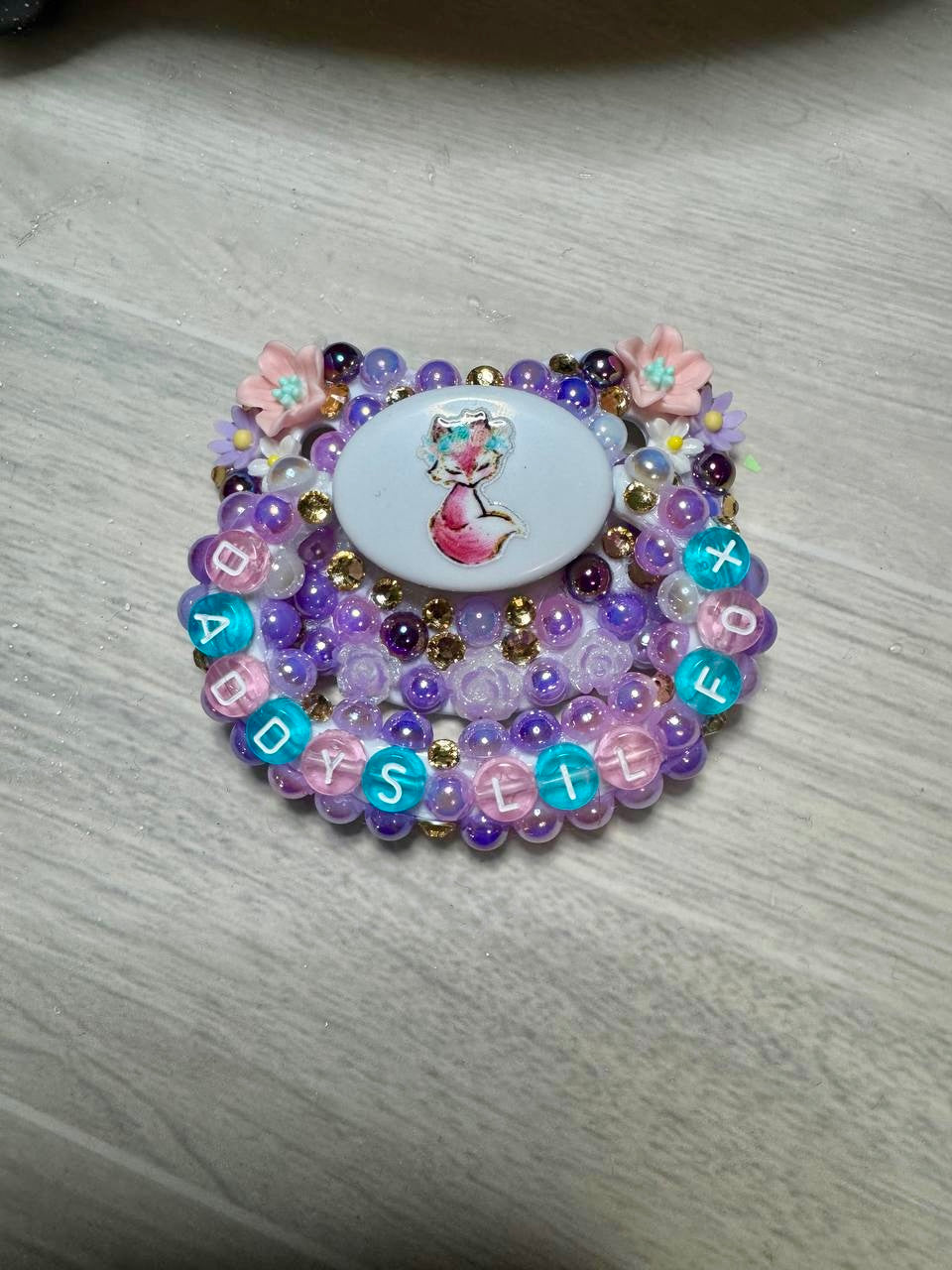 Custom Fox Adult Beaded Pacifier