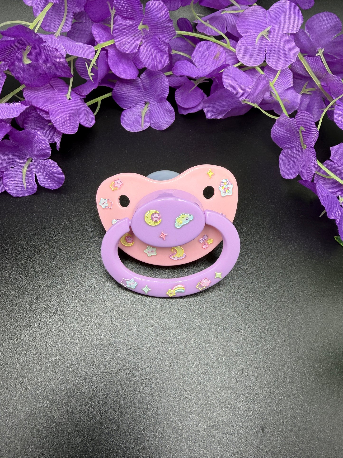 Glow In The Dark Adult Pacifier - Stars and Moon