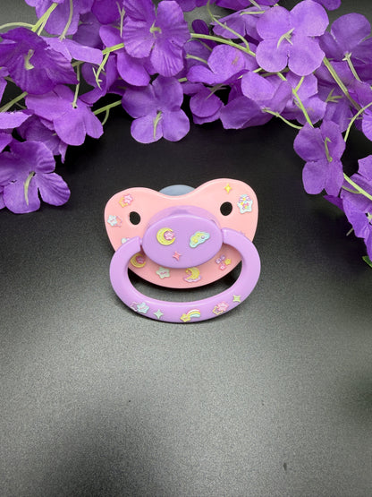 Glow In The Dark Adult Pacifier - Stars and Moon