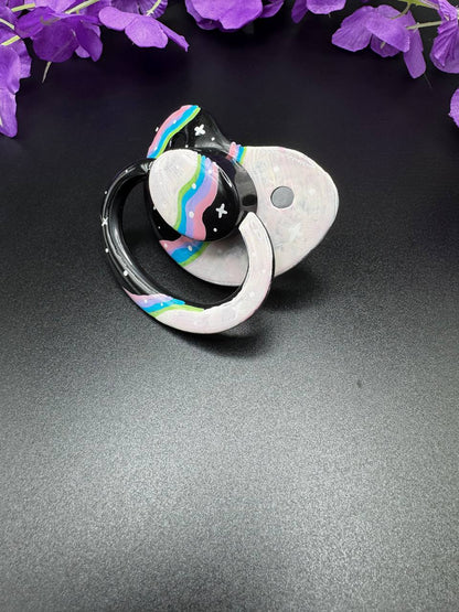 Hand Painted Adult Pacifier - Retro Galaxy