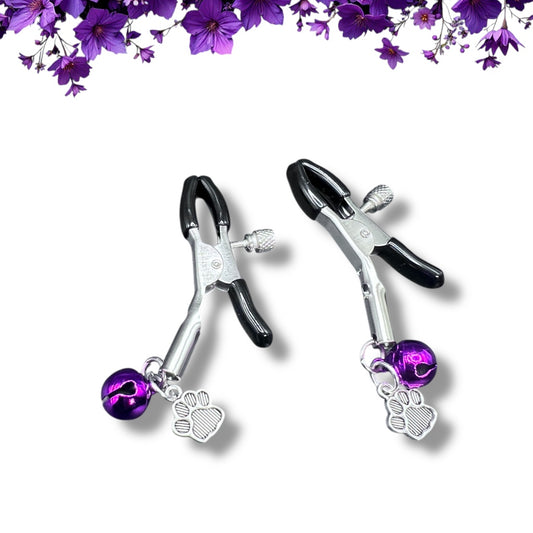 Stainless Steel Metal Paw Print Nipple Clamps