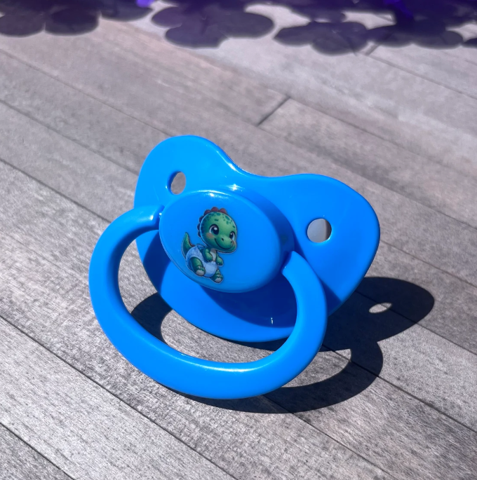 Adult Pacifier - Diapered Dino Design | Cute and Comfortable