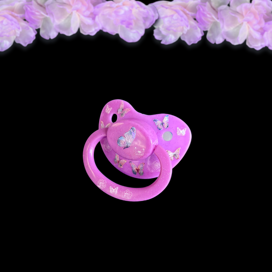 Adult Pacifier - Glitter Butterflies