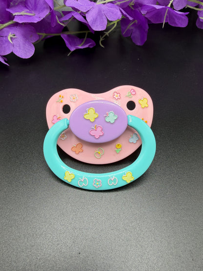 Glow In The Dark Adult Pacifier - Butterflies & Flowers