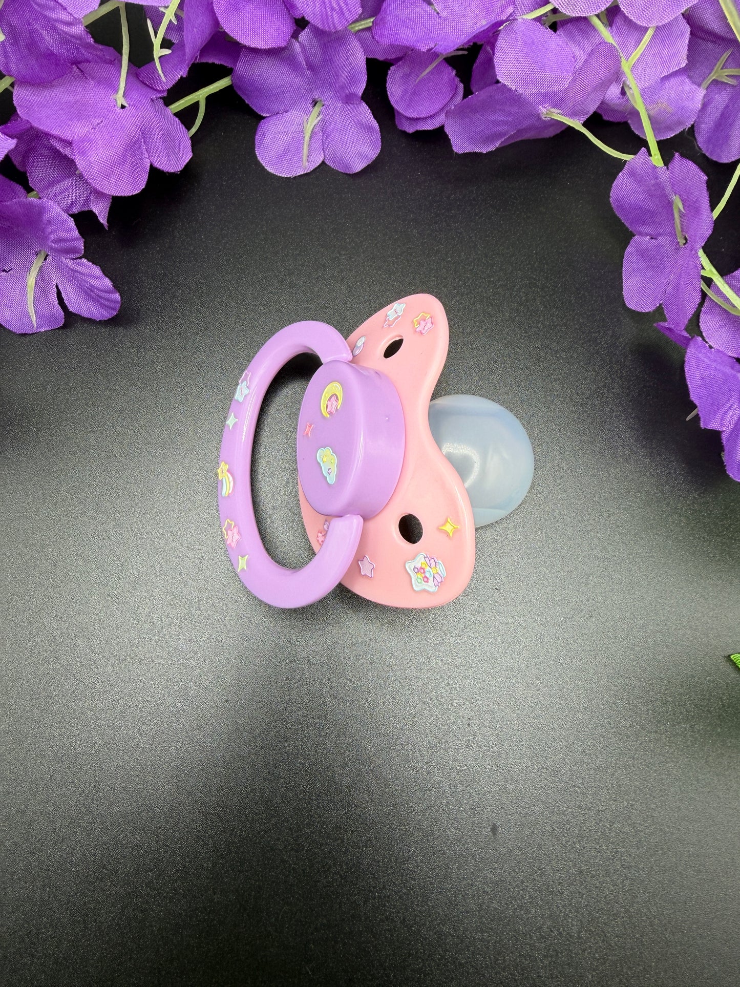 Glow In The Dark Adult Pacifier - Stars and Moon