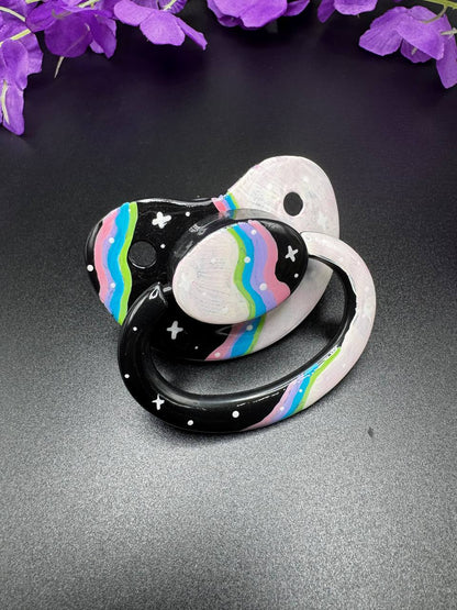 Hand Painted Adult Pacifier - Retro Galaxy