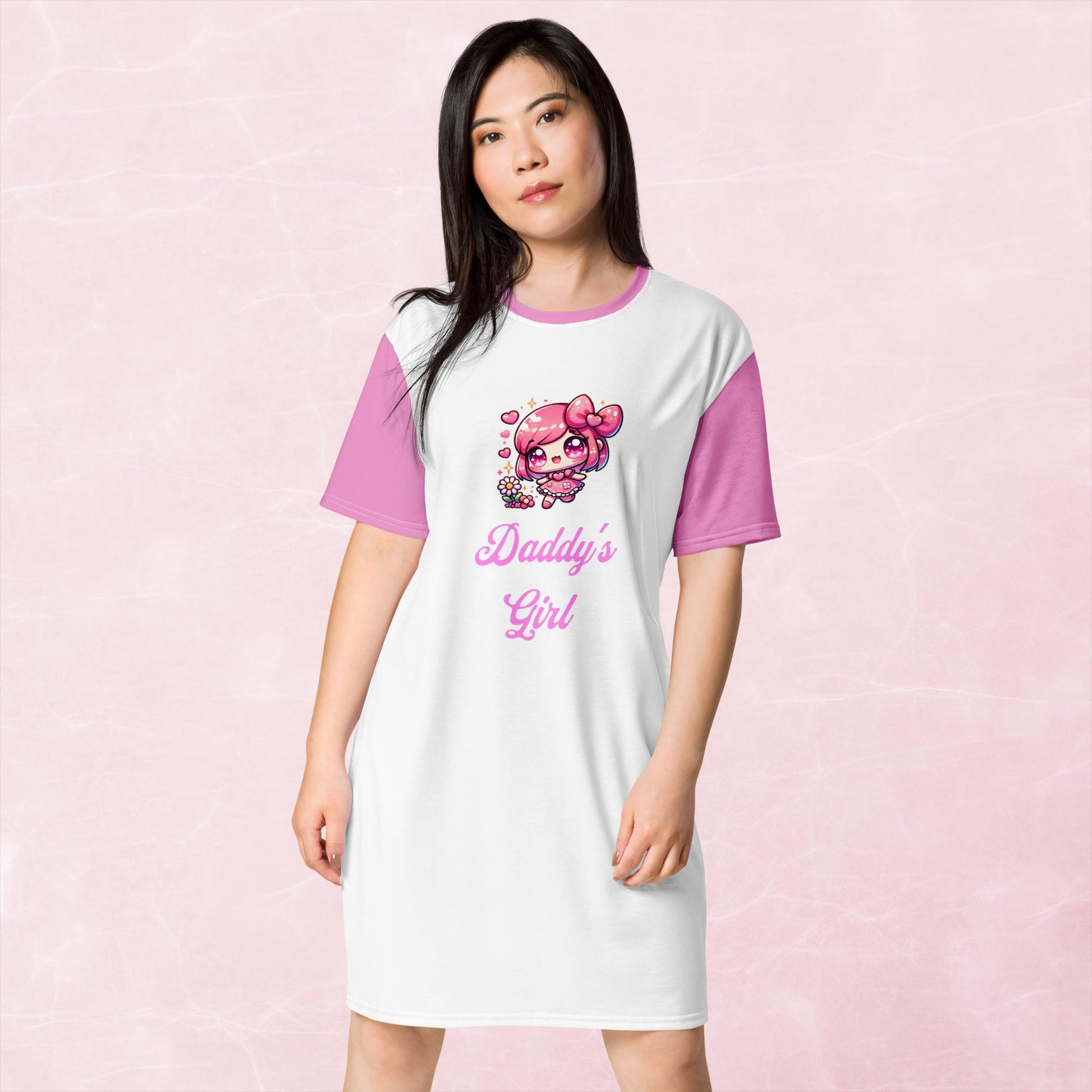 A soft and playful adult baby nightgown featuring the text "Daddy's Girl" across the front, designed for comfort and a cute, endearing look.