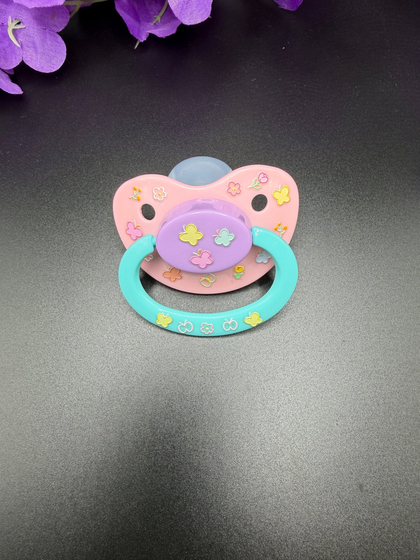 Glow In The Dark Adult Pacifier - Butterflies & Flowers
