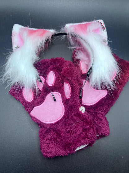 Red Punk Kitten Ears