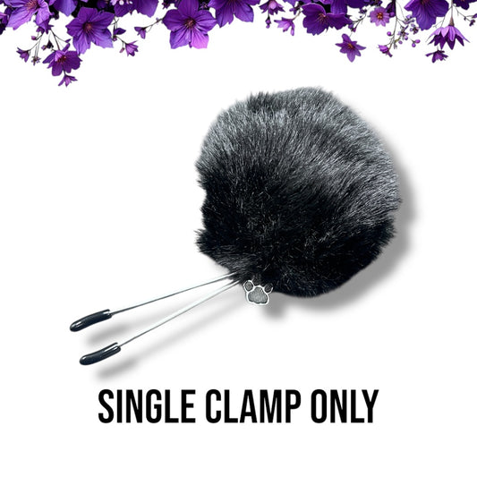 Stainless Steel Metal Black Puff Ball Nipple Clamps