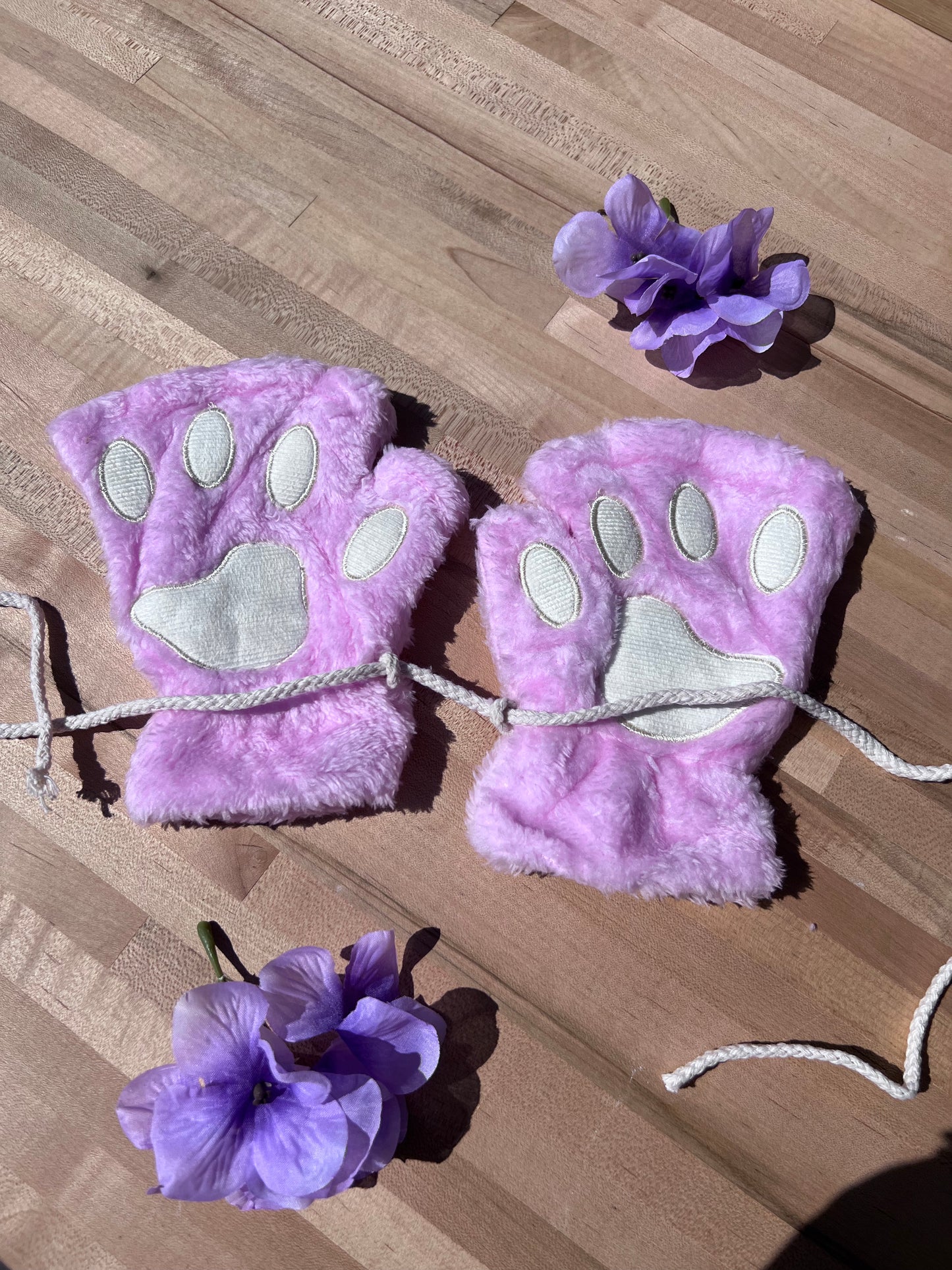 Baby Pink Pet Play Fingerless Gloves