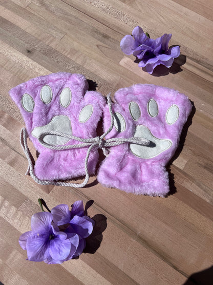 Baby Pink Pet Play Fingerless Gloves