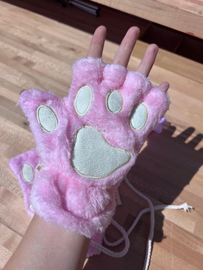 Baby Pink Pet Play Fingerless Gloves