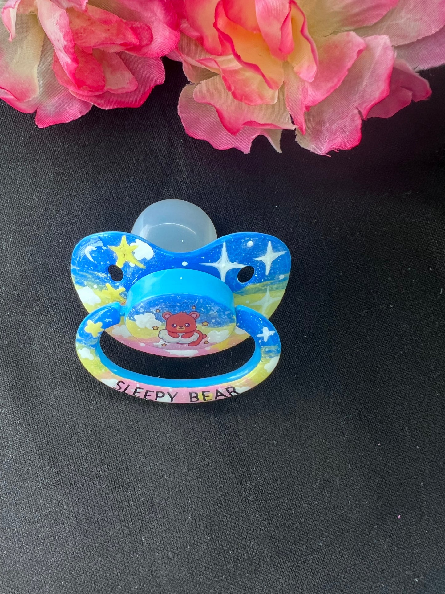 Hand Painted Adult Pacifier - Sleepy Bear