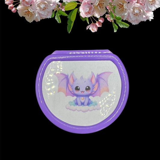 Cute bat-themed pacifier case for adult pacifiers, handmade design
