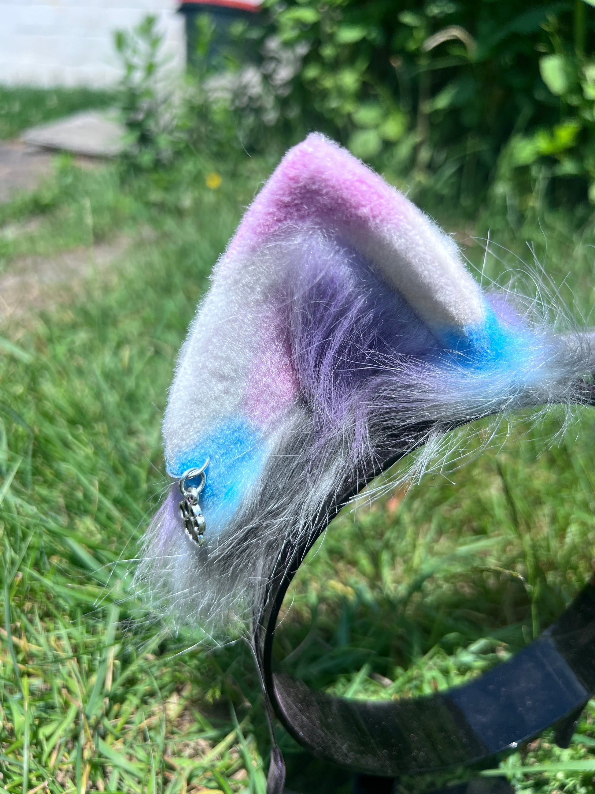 Colorful Pony play ears with paw charm