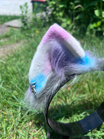Colorful Pony play ears with paw charm
