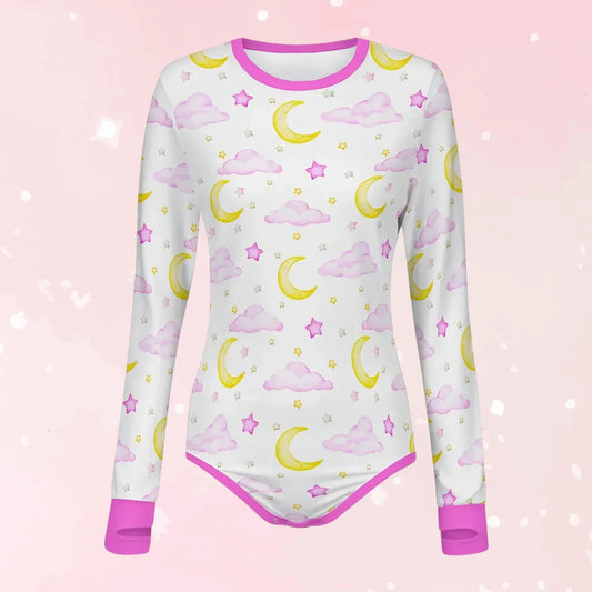 Sweet Moon & Cloud Long Sleeve CuddleSuit
