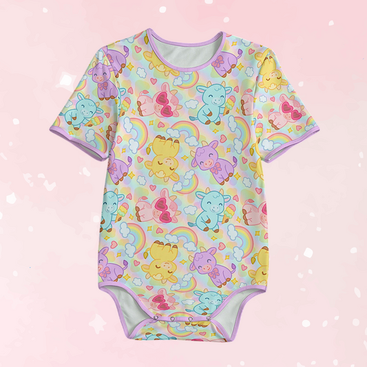 Rainbow Moobaby Short Sleeve CuddleSuit