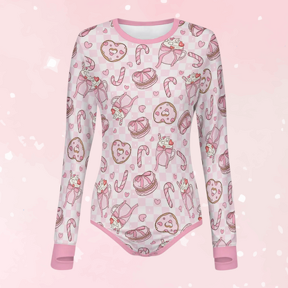Sugar Plum Sips Long Sleeve CuddleSuit