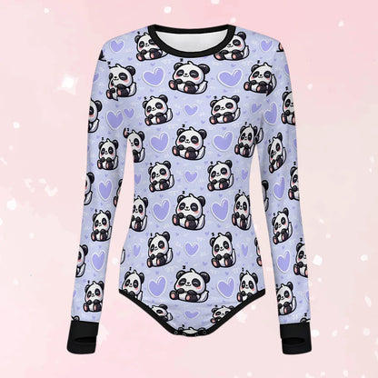 Sleepy Panda Long Sleeve CuddleSuit
